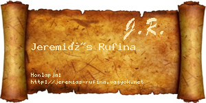 Jeremiás Rufina névjegykártya